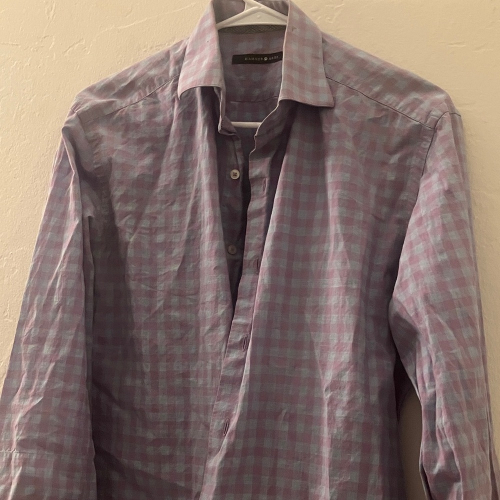 Hammer Made Men's Purple Checkered Casual Shirt